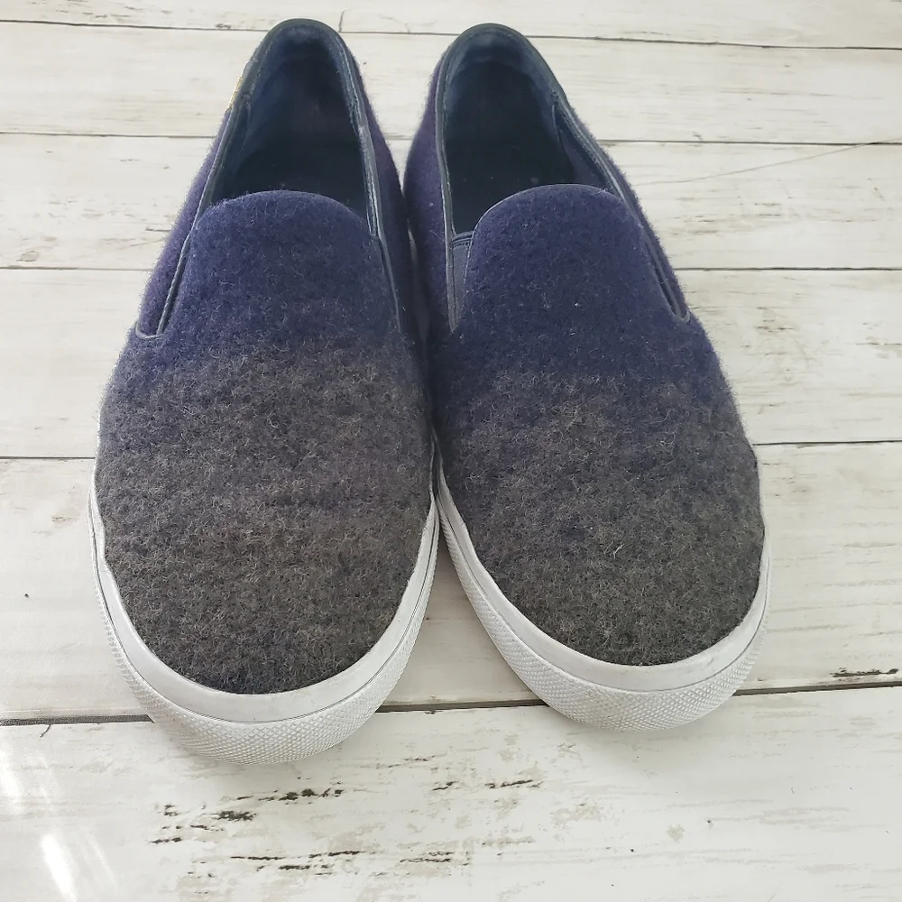 Tory Burch stardust ombre wool slip on sneakers blue green size 6‎
